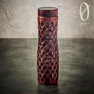 Copper Water Bottle - Dark Honeycomb