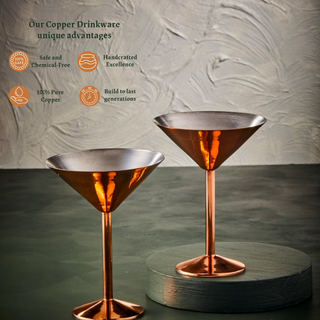 Copper Cocktail Glasses (Set of 2)
